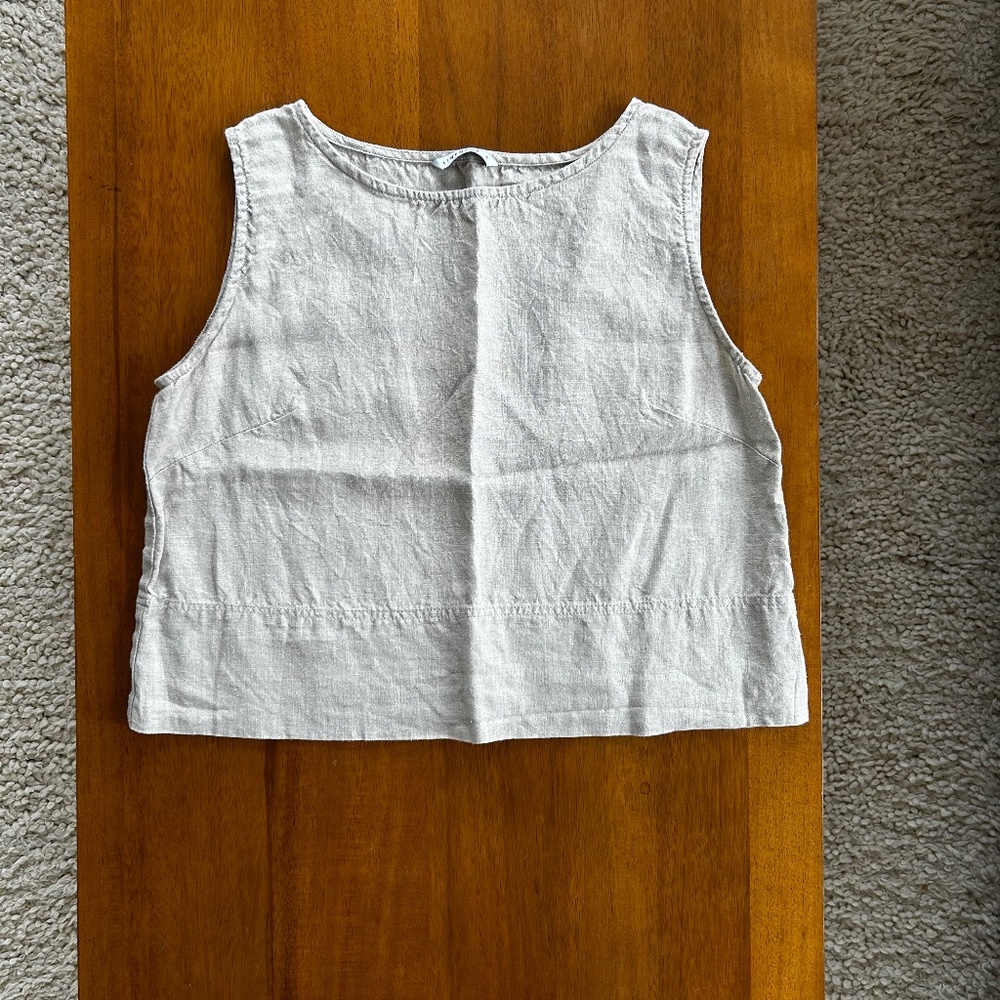 Linenfox Gray Sleeveless Top